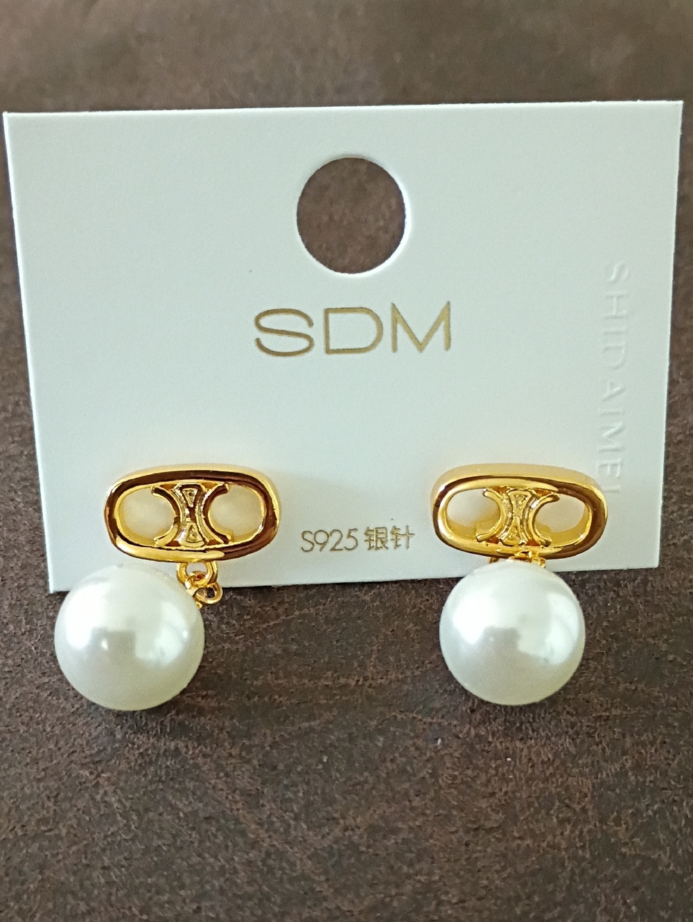 New Gold and White Pearl Drop Earrings Fashion Jewelry
